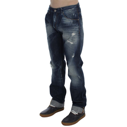 Acht Blue Wash Cotton Denim Regular Fit Jeans