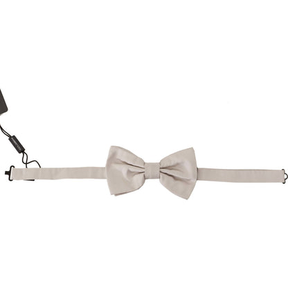Dolce & Gabbana Gray 100% Silk Adjustable Neck Papillon Tie