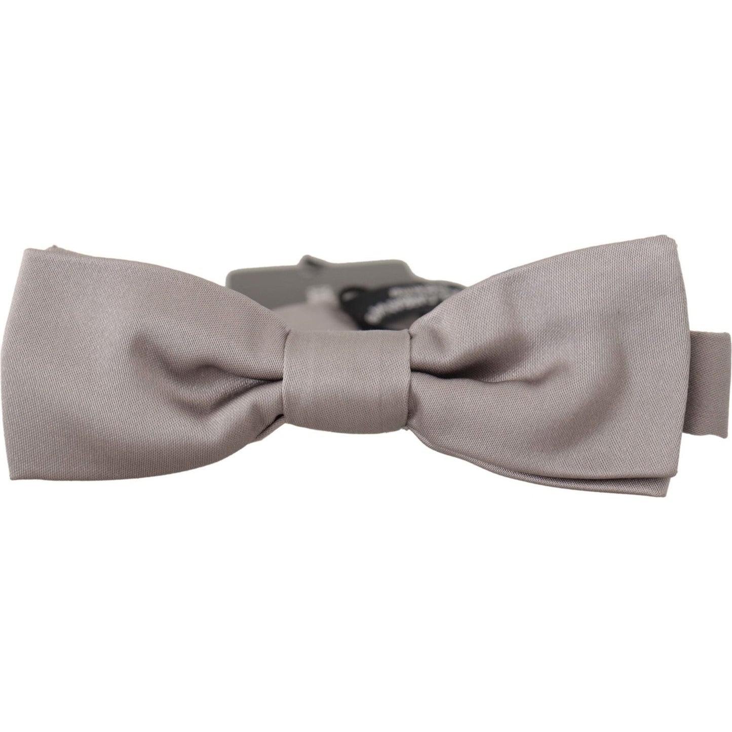 Dolce & Gabbana Elegant Silver Silk Bow Tie for Sophisticated Evening Dolce & Gabbana