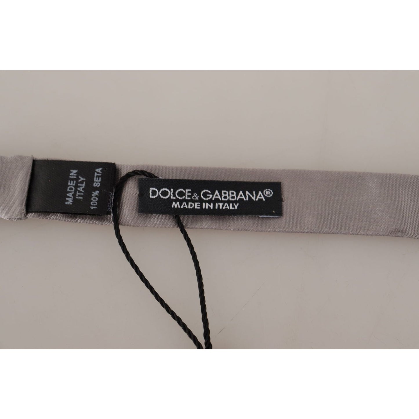 Dolce & Gabbana Elegant Silver Silk Bow Tie for Sophisticated Evening Dolce & Gabbana