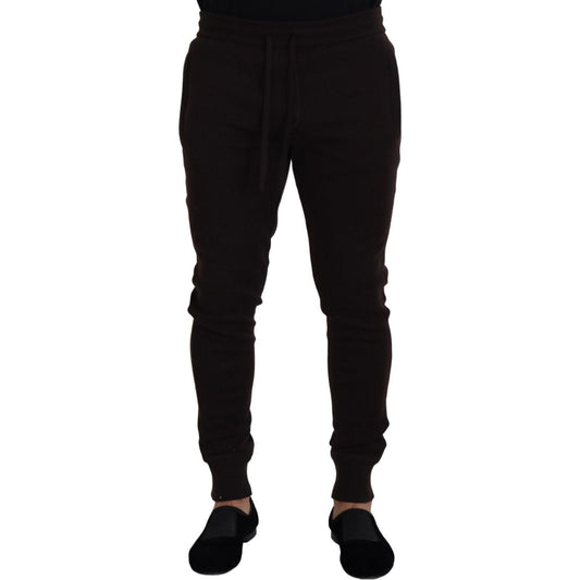 Dolce & Gabbana Brown Cashmere Trousers Bottoms Drawstring Pants