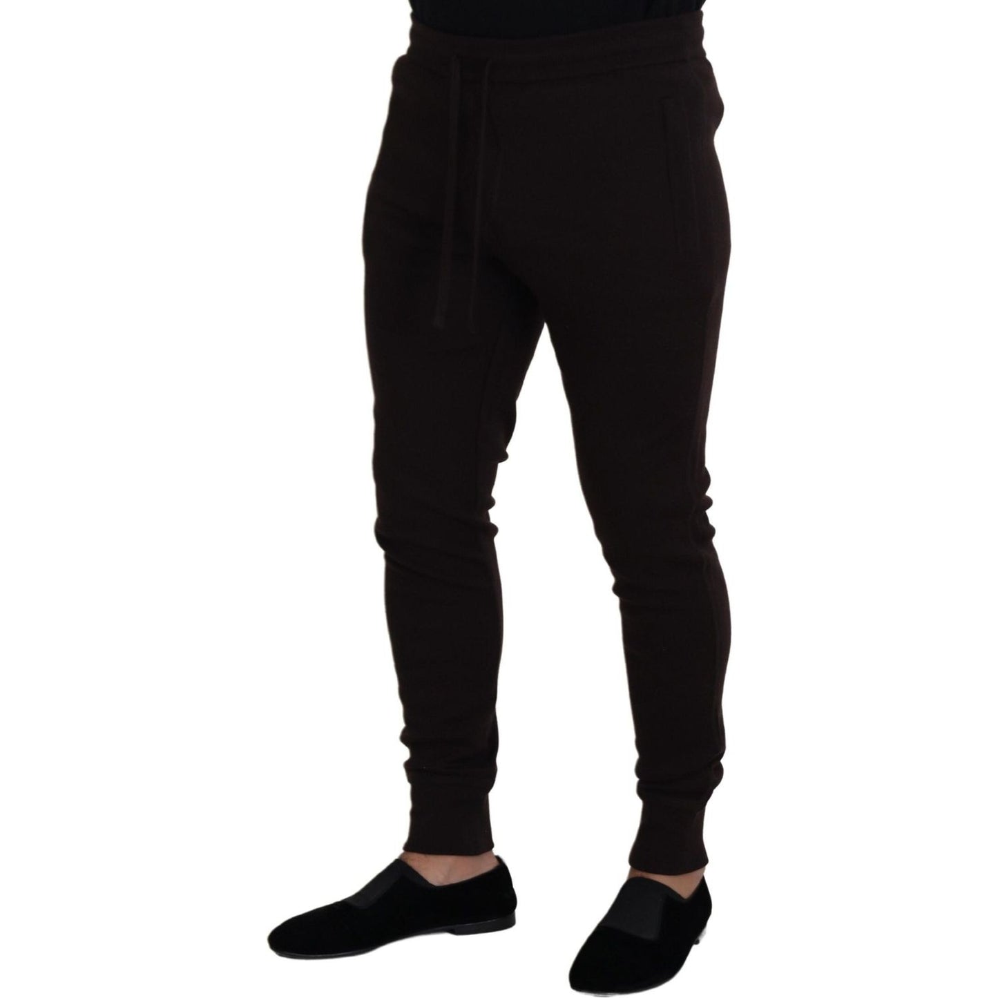 Dolce & Gabbana Brown Cashmere Trousers Bottoms Drawstring Pants