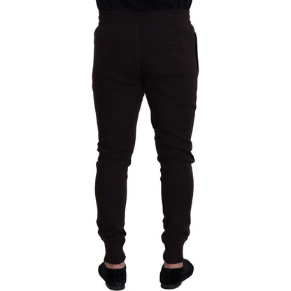 Dolce & Gabbana Brown Cashmere Trousers Bottoms Drawstring Pants
