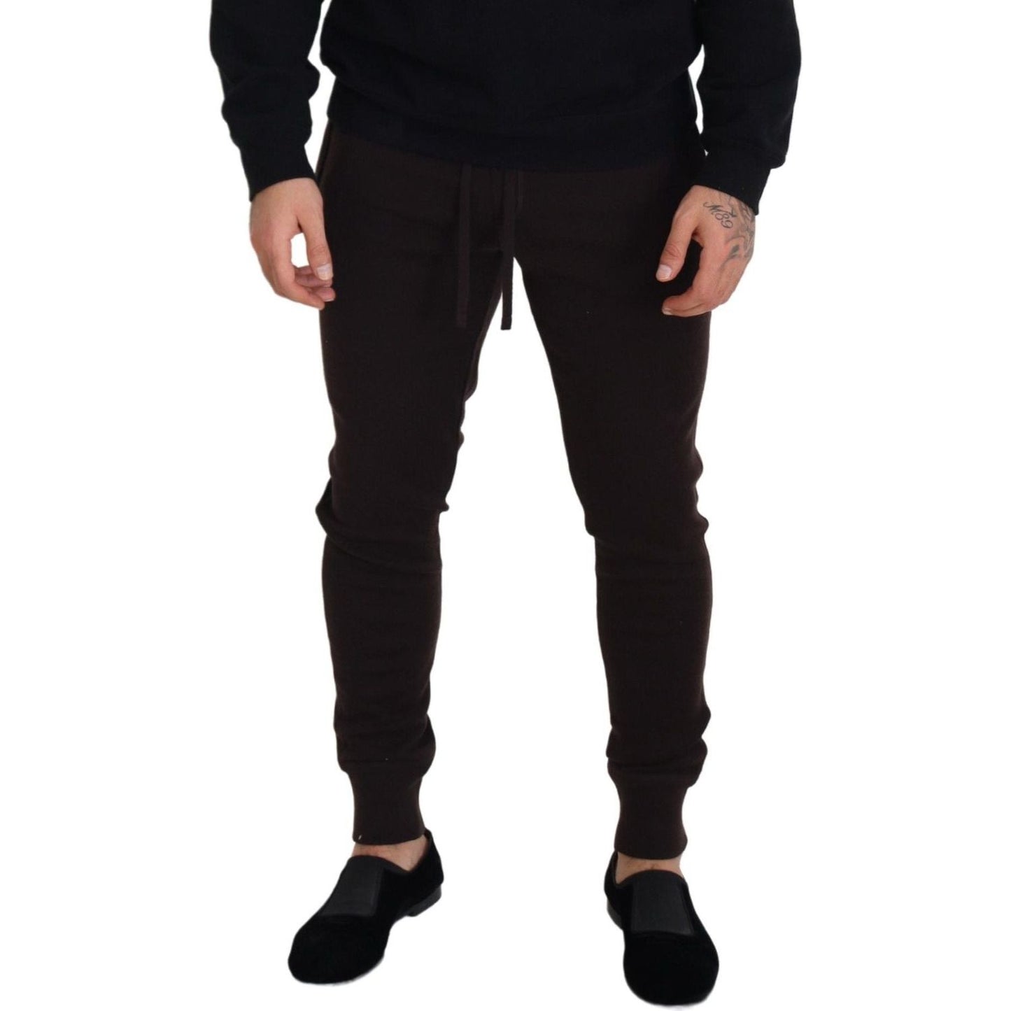 Dolce & Gabbana Brown Cashmere Trousers Bottoms Drawstring Pants