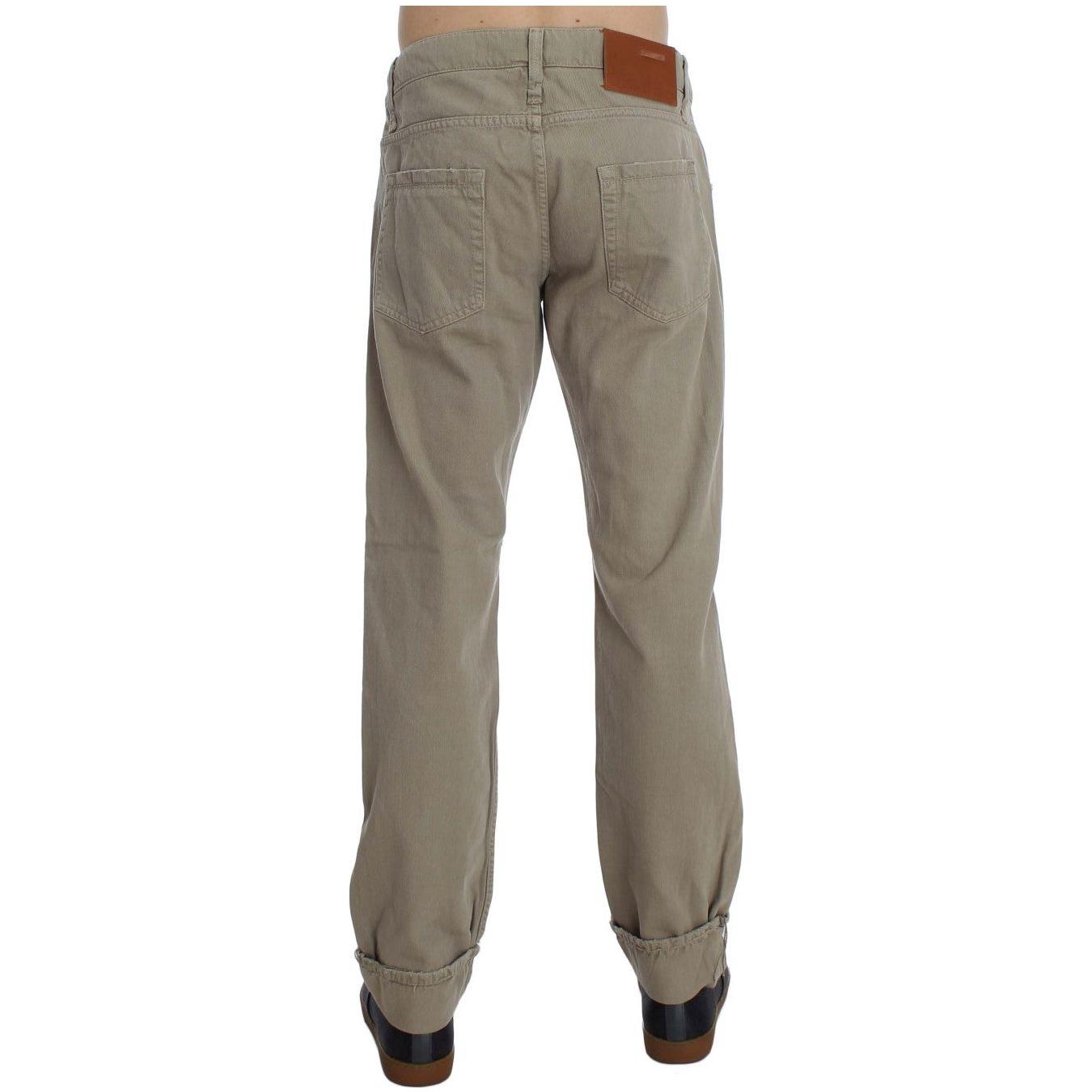 Acht Beige Cotton Patchwork Jeans