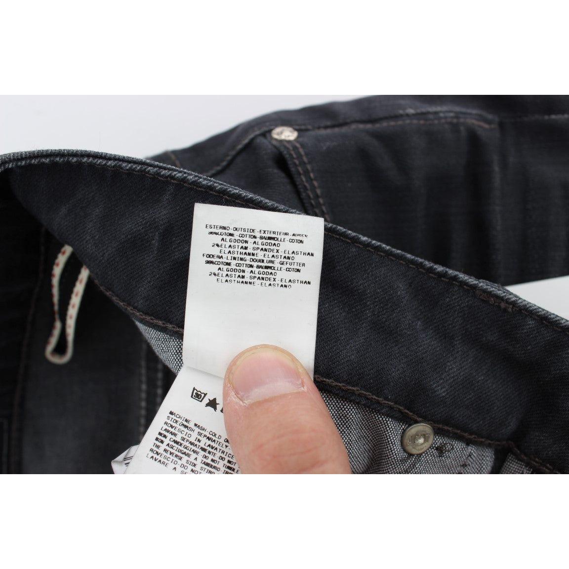 Acht Gray Cotton Stretch Slim Fit Jeans