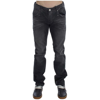 Acht Gray Cotton Regular Low Fit Jeans 1728,67345645728,Acht,Clothing,Elastane,Gray,Jeans & Pants - Men - Clothing,Jeans Denim - Clothing,Material: 100% Cotton,Men,Men - Clothing,New with tags,Straight-Leg Jeans - Jeans Denim - Clothing,W34