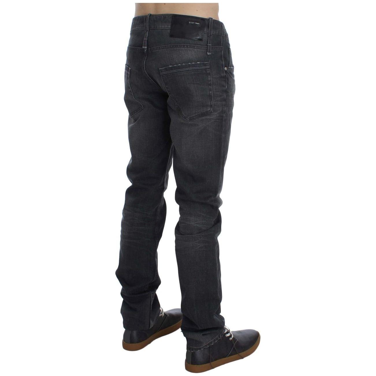 Acht Gray Cotton Regular Low Fit Jeans 1728,67345645728,Acht,Clothing,Elastane,Gray,Jeans & Pants - Men - Clothing,Jeans Denim - Clothing,Material: 100% Cotton,Men,Men - Clothing,New with tags,Straight-Leg Jeans - Jeans Denim - Clothing,W34