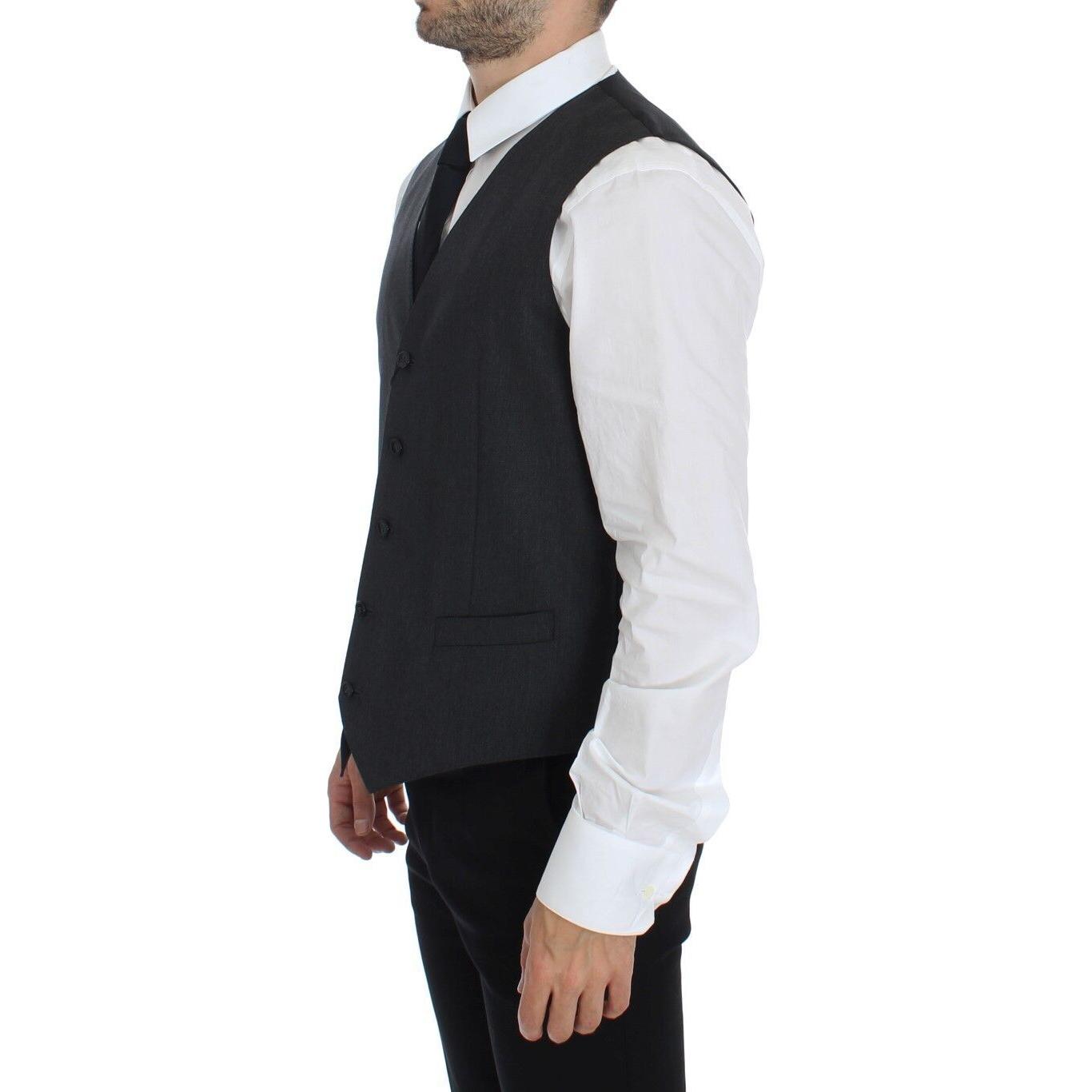 Dolce & Gabbana Elegant Gray Wool Formal Vest Dolce & Gabbana