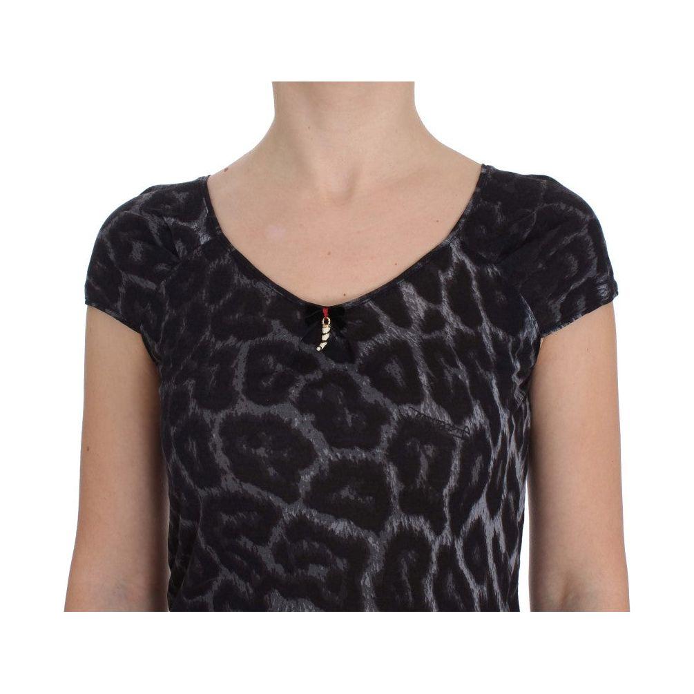 Cavalli Gray Leopard Modal T-Shirt Blouse Top 1728,67345645728,Cavalli,Clothing,Gray,IT46 | L,Material: 100% Modal,New with tags,T-Shirts - Clothing,T-Shirts - T-Shirts - Clothing,Tops & T-Shirts - Women - Clothing,Women,Women - Clothing