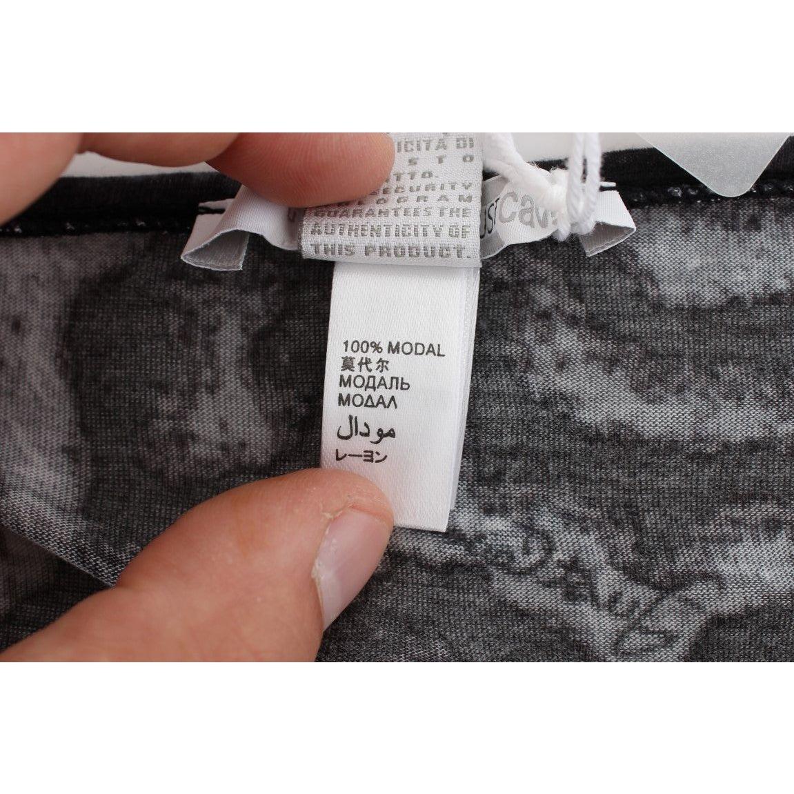 Cavalli Gray Leopard Modal T-Shirt Blouse Top 1728,67345645728,Cavalli,Clothing,Gray,IT46 | L,Material: 100% Modal,New with tags,T-Shirts - Clothing,T-Shirts - T-Shirts - Clothing,Tops & T-Shirts - Women - Clothing,Women,Women - Clothing