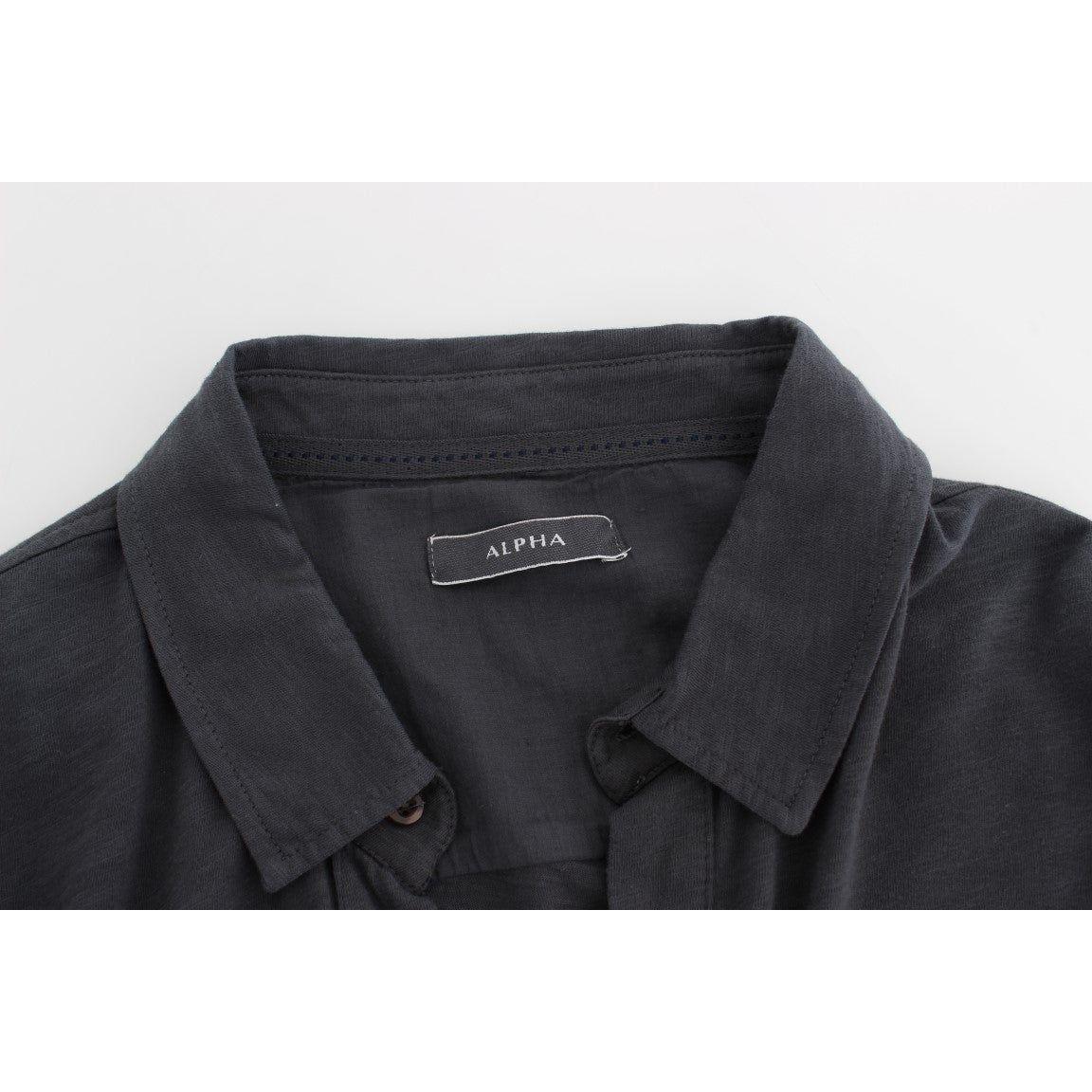 Alpha Massimo Rebecchi Gray Cotton Button Down Casual Shirt 1728,67345645728,Alpha Massimo Rebecchi,Clothing,Dress Shirts - Shirts - Clothing,Gray,IT58 | XXL,Material: 100% Cotton,Men,Men - Clothing,New with tags,Shirts - Clothing,Shirts - Men - Clothing