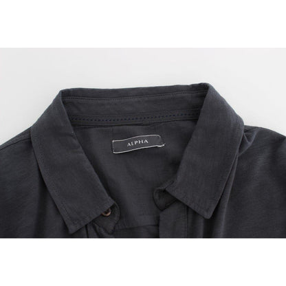 Alpha Massimo Rebecchi Gray Cotton Button Down Casual Shirt 1728,67345645728,Alpha Massimo Rebecchi,Clothing,Dress Shirts - Shirts - Clothing,Gray,IT58 | XXL,Material: 100% Cotton,Men,Men - Clothing,New with tags,Shirts - Clothing,Shirts - Men - Clothing