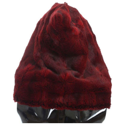 Dolce & Gabbana Bordeaux Hamster Fur Crochet Hood Scarf Hat