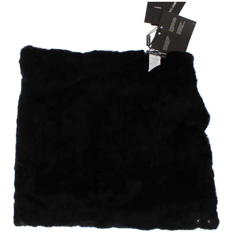 وشاح من فرو حيوان ابن عرس أسود أنيق من دولتشي آند غابانا