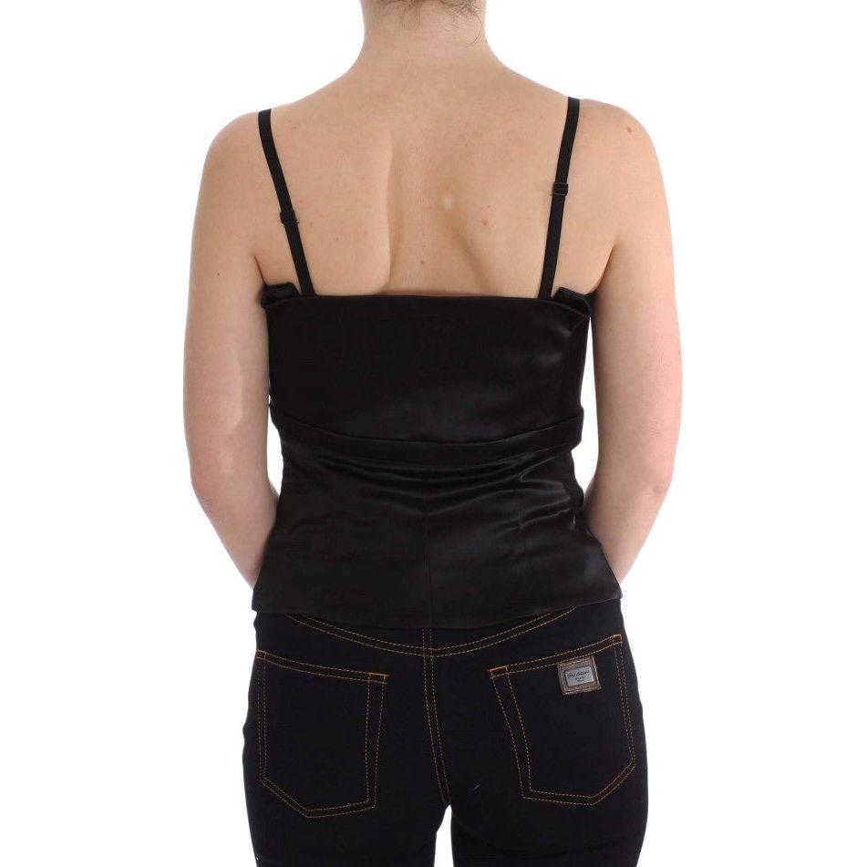 بلوزة كامي سهرة أنيقة باللون الأسود