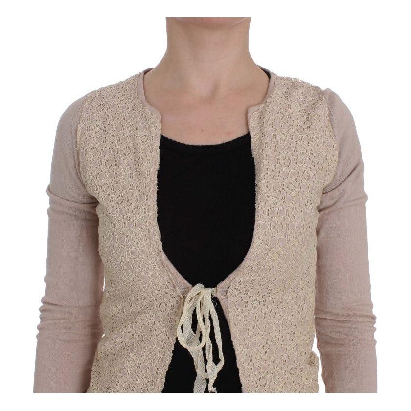 PINK MEMORIES - سترة ملفوفة باللون الوردي أنيقة من القطن المحبوك