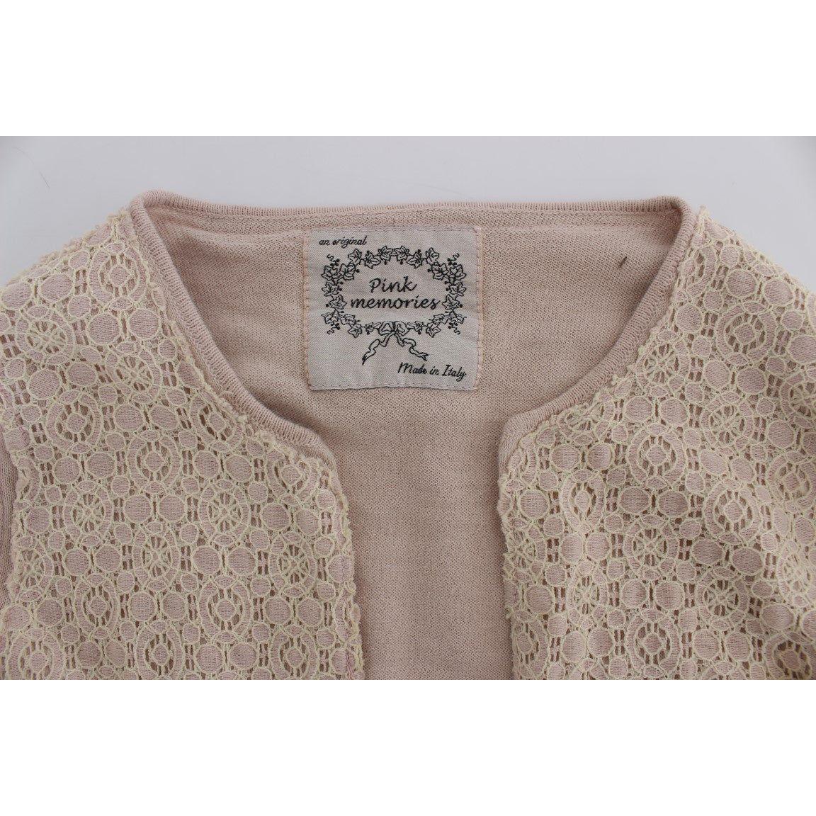 PINK MEMORIES Pink Floral Lace Wrap Sweater