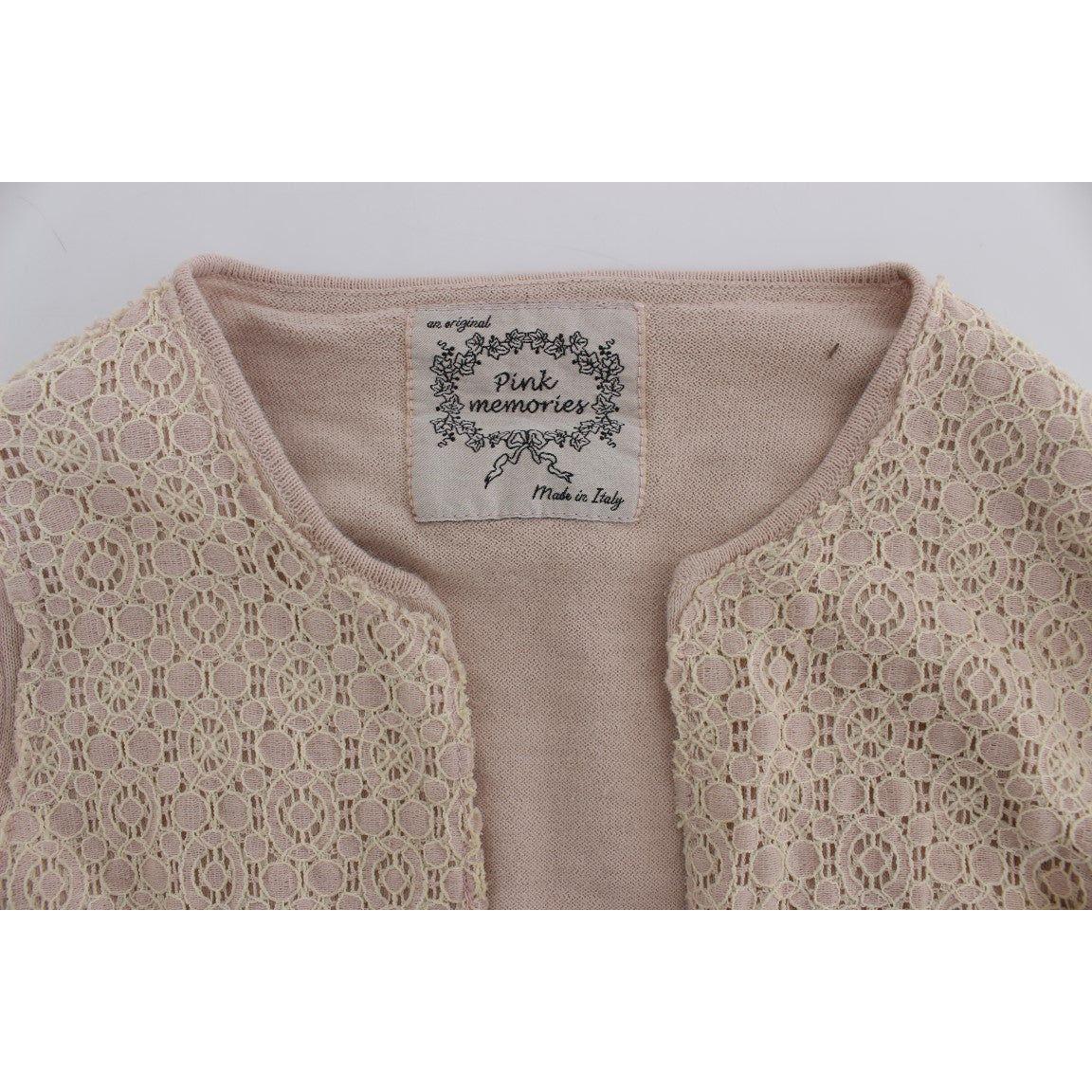 PINK MEMORIES Elegant Pink Wrap Sweater Cotton Knit PINK MEMORIES