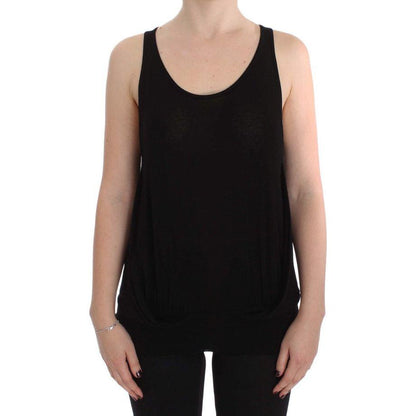 PLEIN SUD Black Stretch Sleeveless Blouse