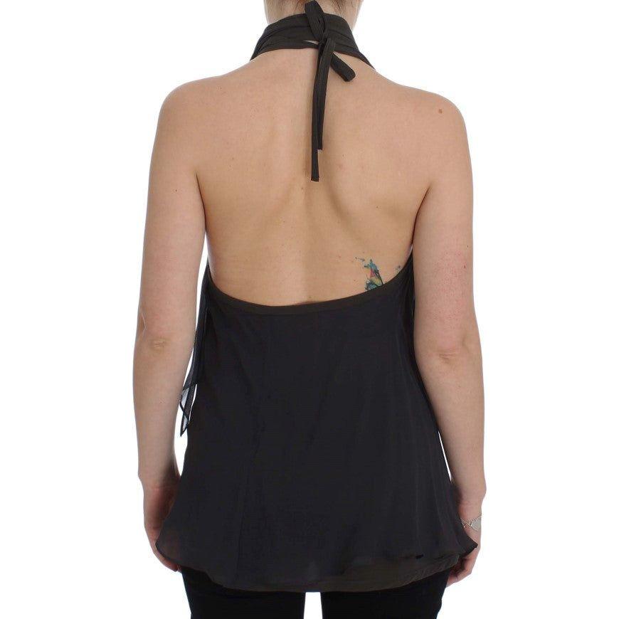 بلوزة أنيقة بدون أكمام من CORA GROPPO باللونين الرمادي والأزرق