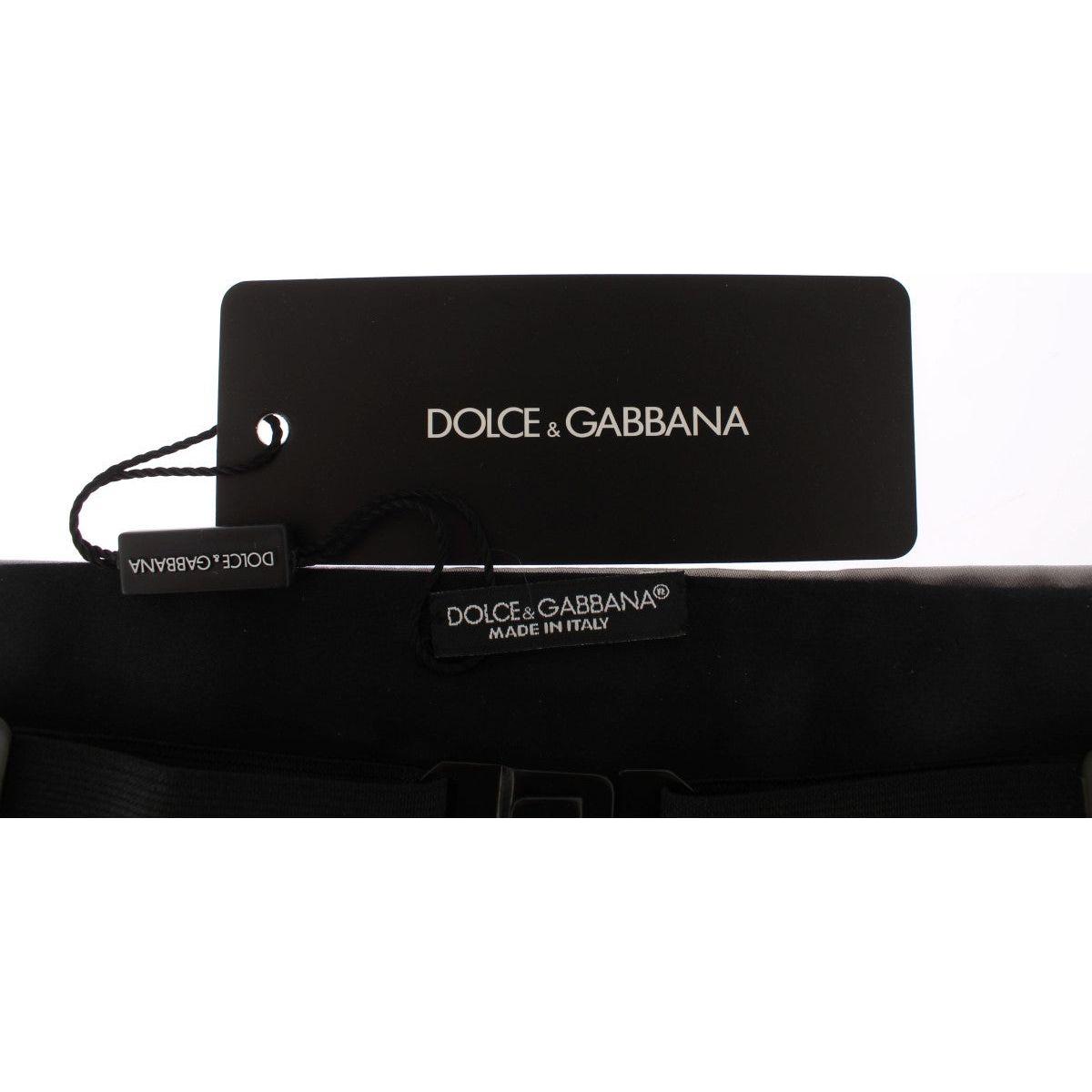 Dolce & Gabbana Elegant Silver Silk Cummerbund Dolce & Gabbana