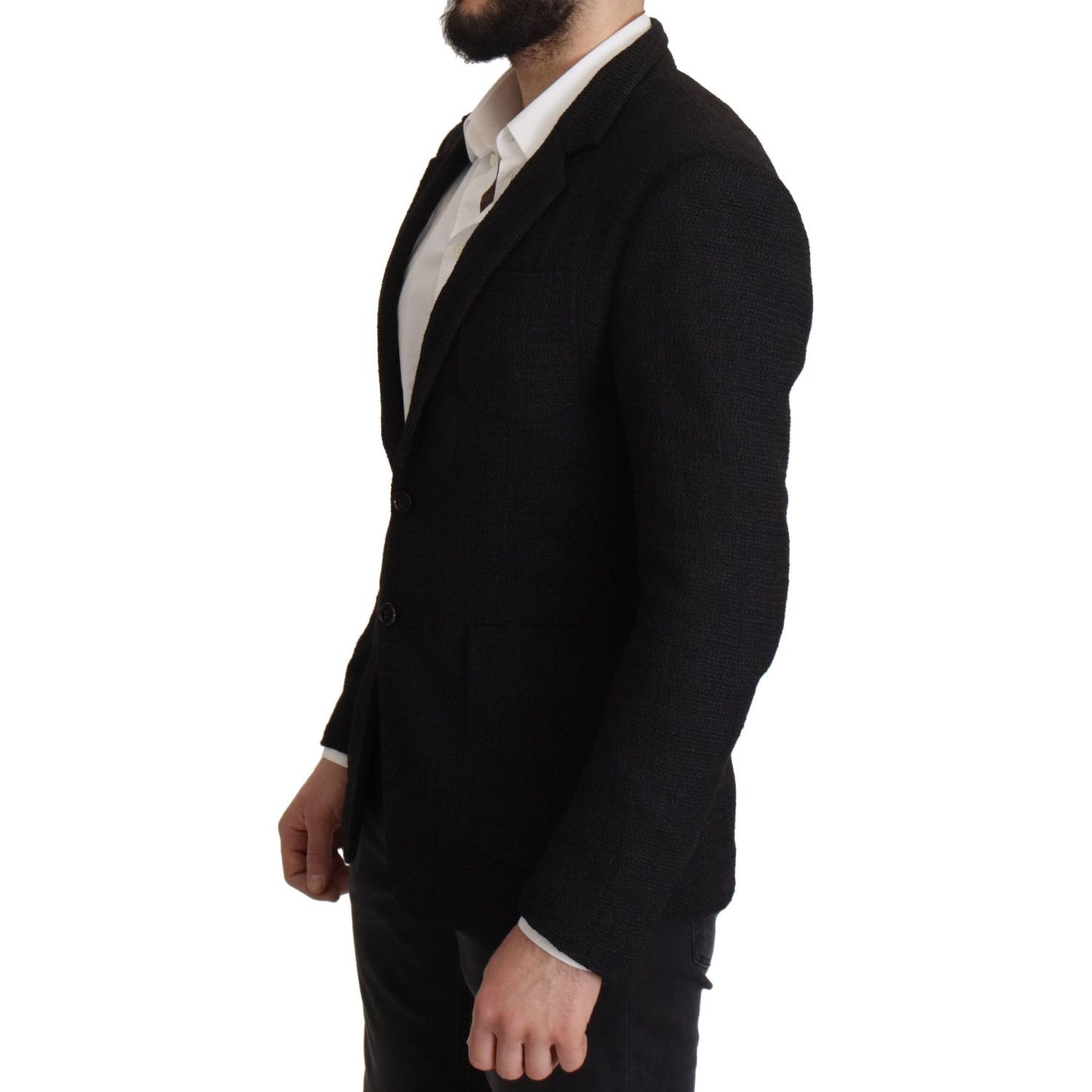 Dolce & Gabbana Black Single Breasted Coat Men Blazer