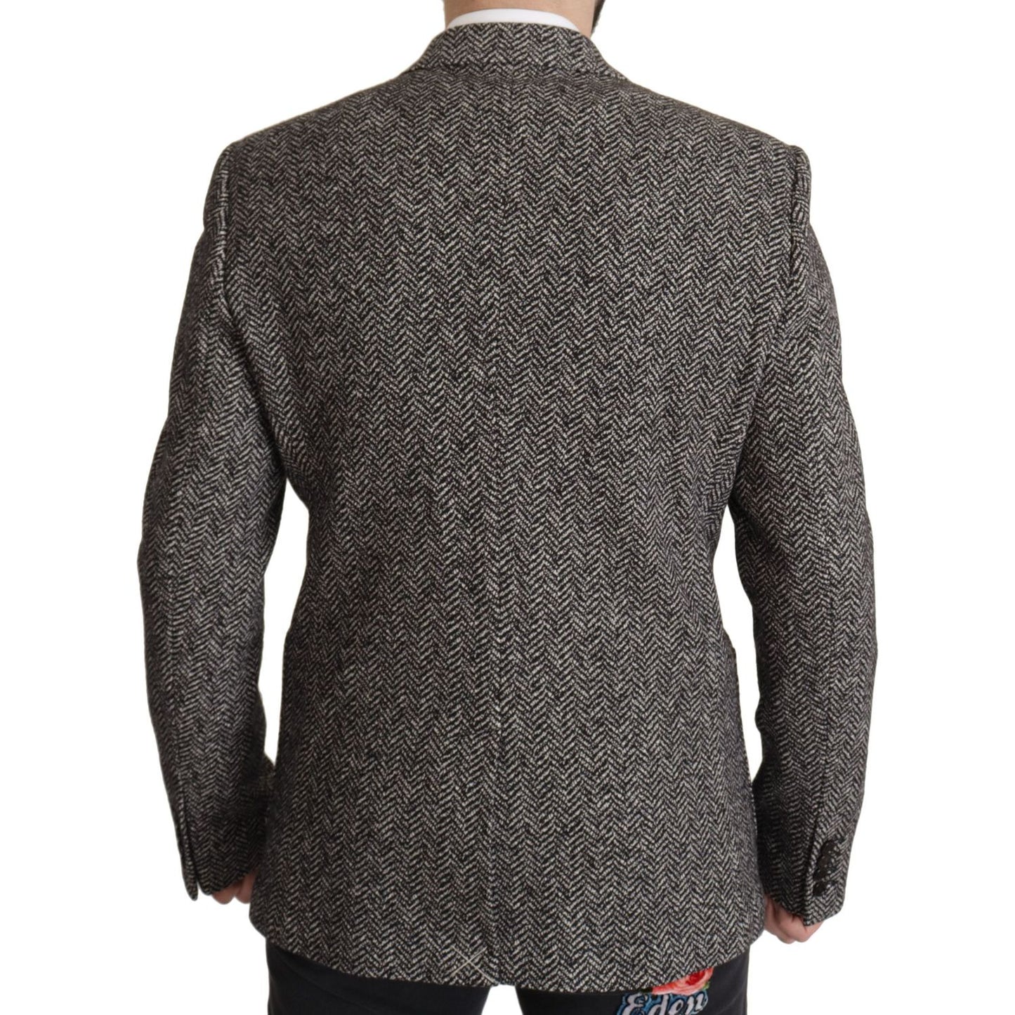 Dolce & Gabbana Gray Cotton Single Breasted Fantasy Blazer