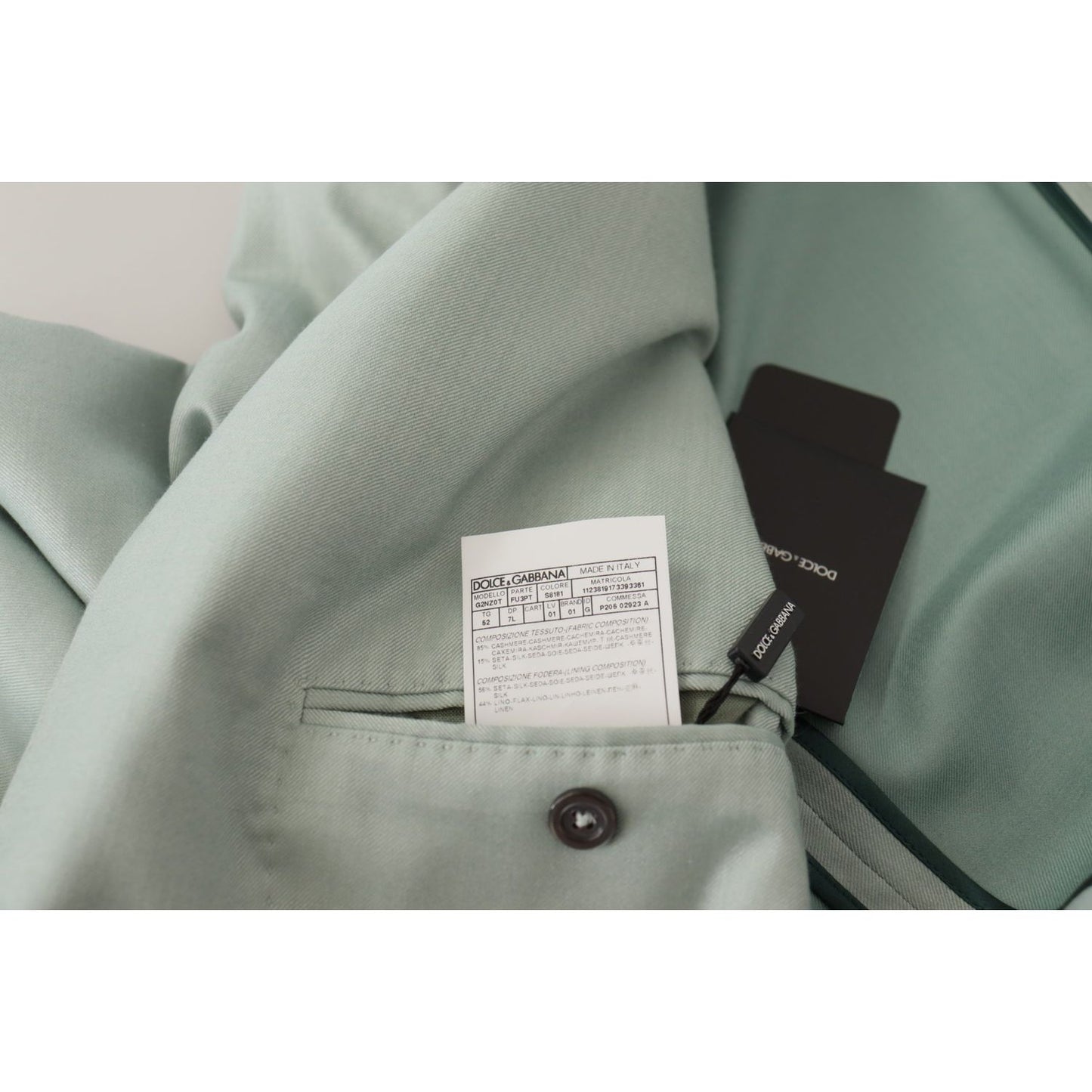 Dolce & Gabbana Green Cashmere Jacket Blazer Jacket
