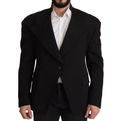 Dolce & Gabbana Black Wool Single Breasted Jacket Blazer