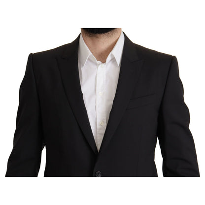 Dolce & Gabbana Black Single Breasted Jacket MARTINI Blazer