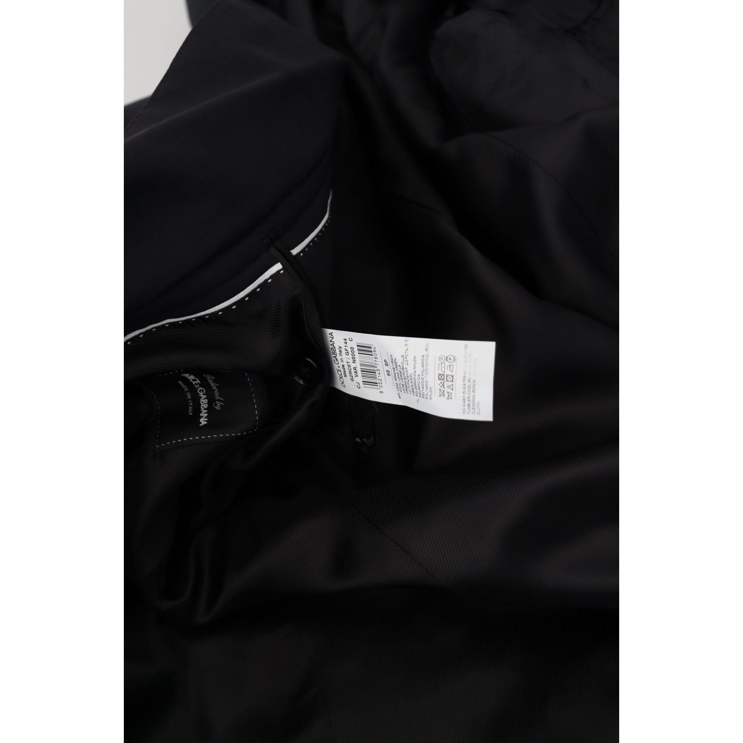 Dolce & Gabbana Black Wool Full Zip Long Sleeves Jacket