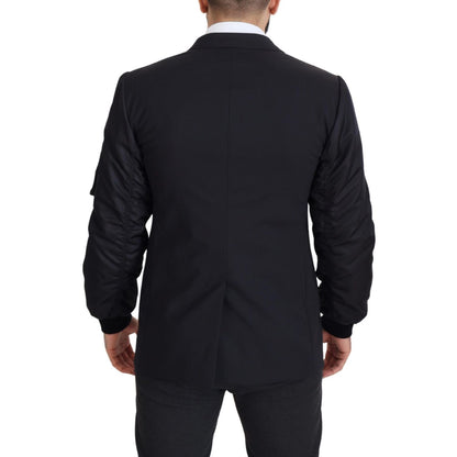 Dolce & Gabbana Black Wool Full Zip Long Sleeves Jacket