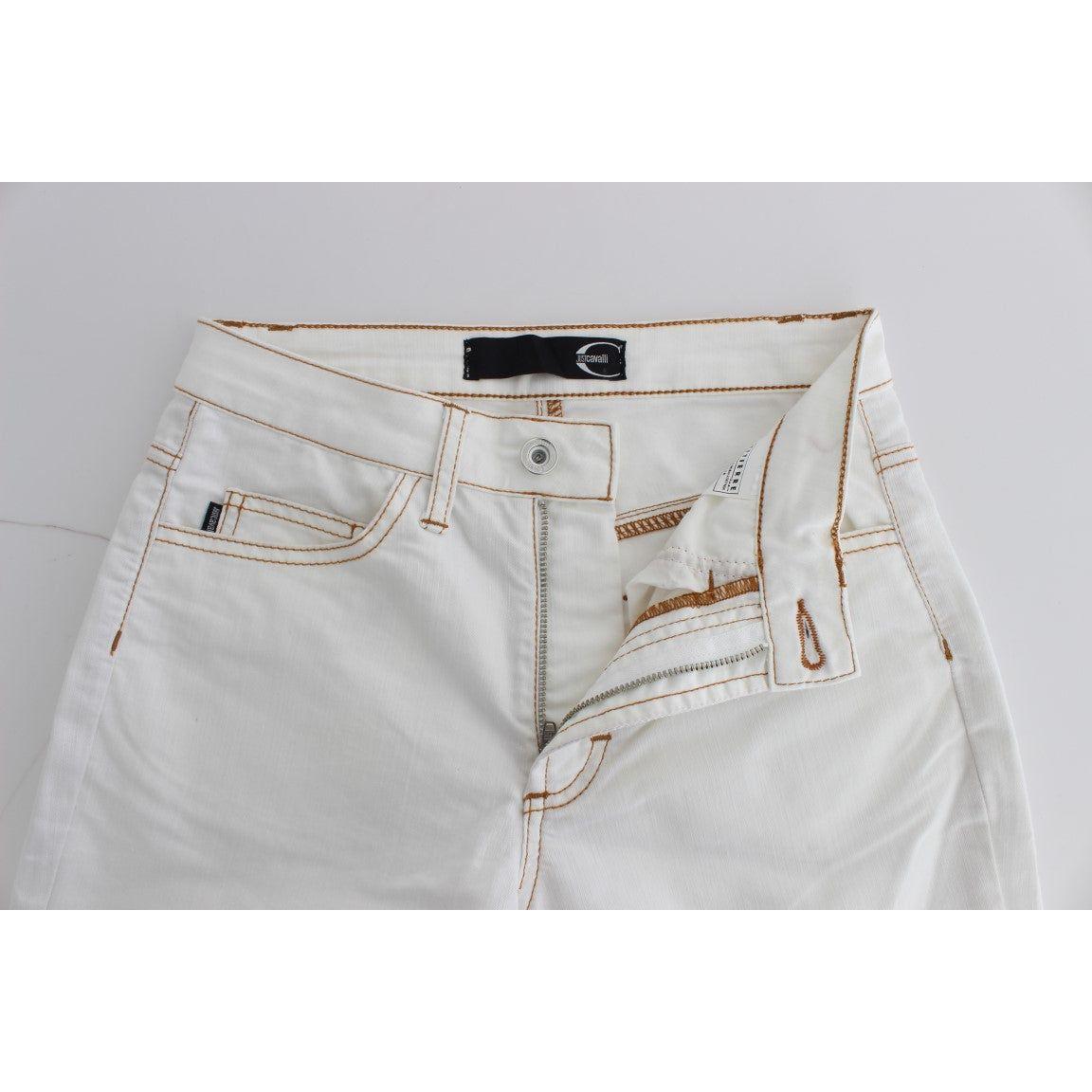 Cavalli Chic White Slim Fit Denim Cavalli