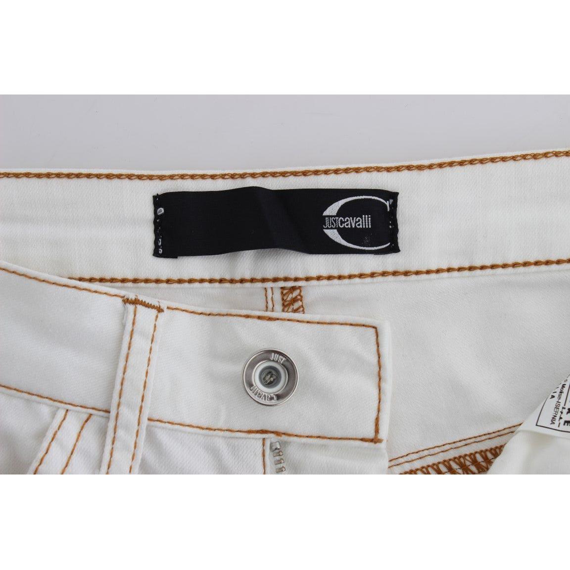 Cavalli Chic White Slim Fit Denim Cavalli