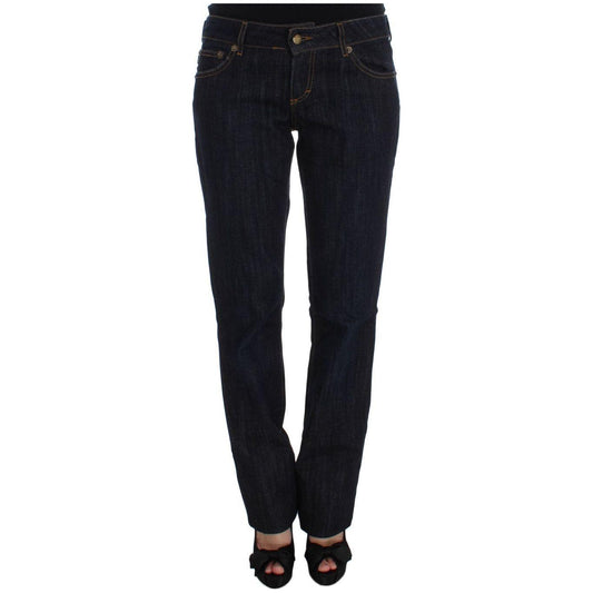 Cavalli Chic Blue Straight Fit Designer Jeans Cavalli