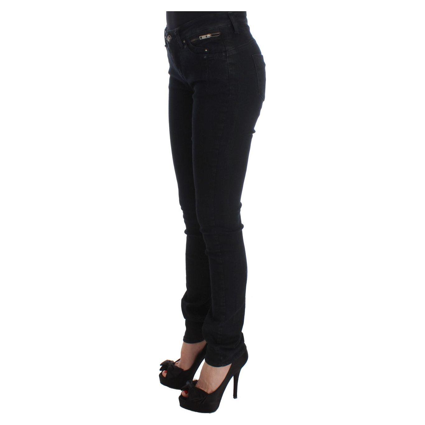 Costume National Sleek Slim Fit Designer Jeans in Classic Black Jeans & Pants Costume National