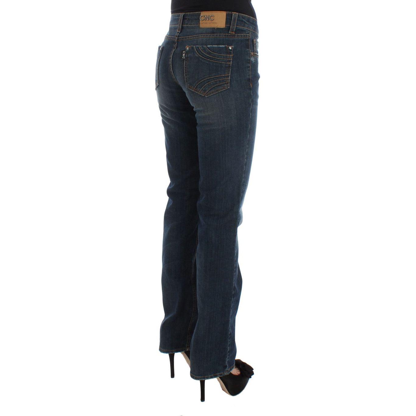 Costume National Blue Cotton Blend Bootcut Jeans