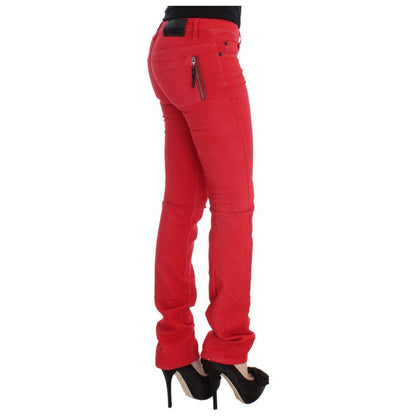 Costume National Red Cotton Blend Super Slim Fit Jeans 1728,2% Elastan,67345645728,Clothing,Costume National,Jeans & Pants - Women - Clothing,Jeans Denim - Clothing,Material: 98% Cotton,New with tags,Red,Slim Fit Jeans - Jeans Denim - Clothing,W27,W29,Wom