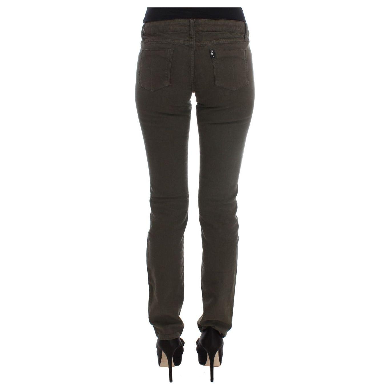 Costume National Green Cotton Blend Slim Fit Jeans 1728,3% Elastan,67345645728,Clothing,Costume National,Green,Jeans & Pants - Women - Clothing,Jeans Denim - Clothing,Material: 97% Cotton,New with tags,Slim Fit Jeans - Jeans Denim - Clothing,W26,Women,Wom