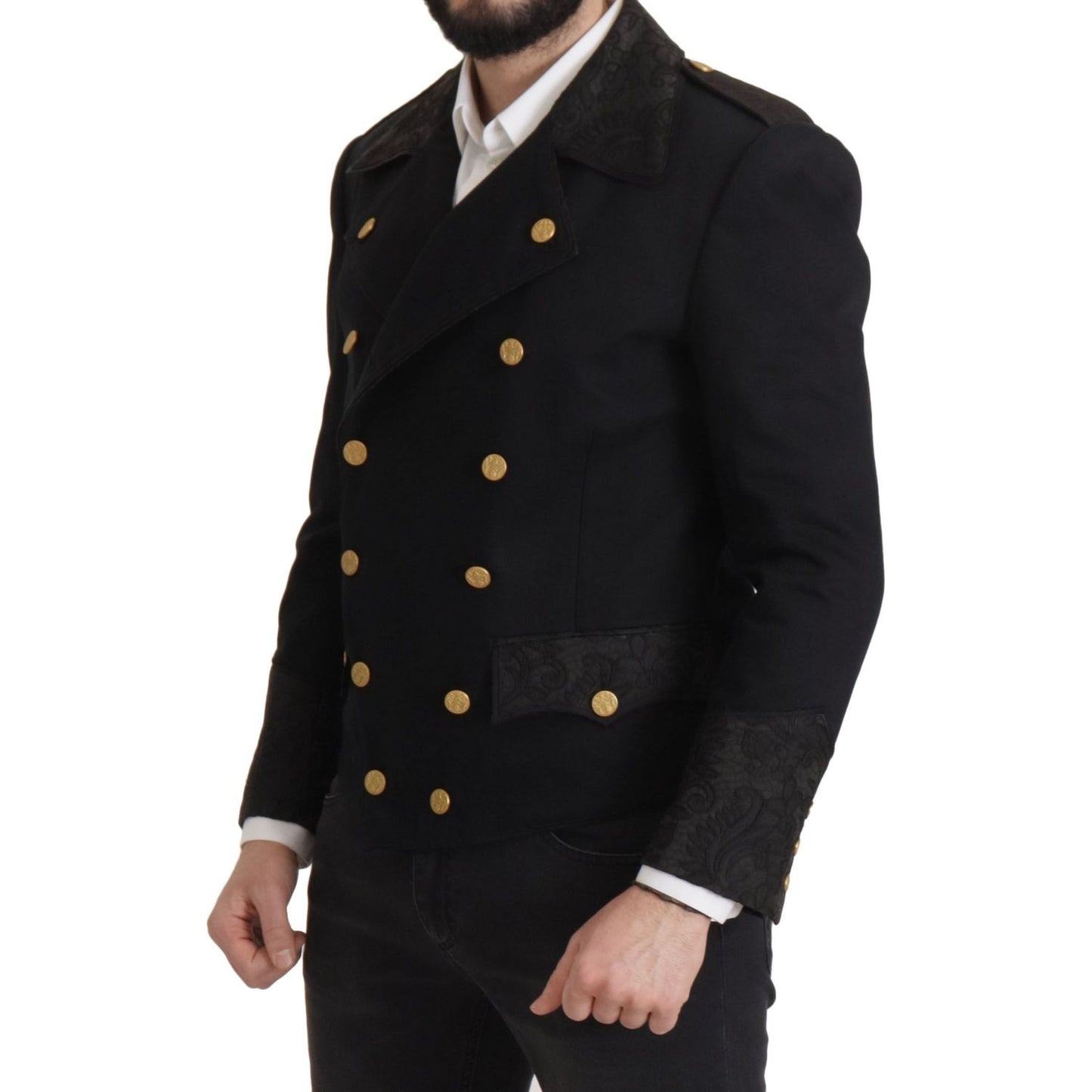 Dolce & Gabbana Elegant Black Double Breasted Jacket Dolce & Gabbana