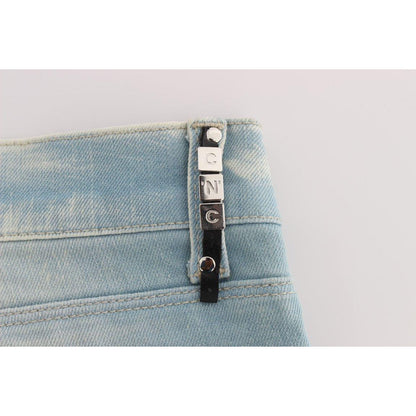 Costume National Blue Cotton Blend Super Slim Fit Jeans Jeans & Pants