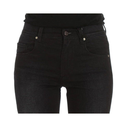 Ermanno Scervino Blue Cotton Blend Slim Fit Bootcut Jeans Ermanno Scervino