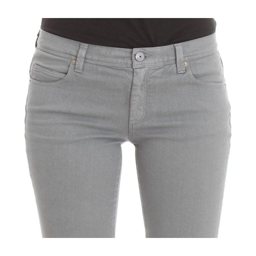 Ermanno Scervino Blue Cotton Blend Slim Fit Bootcut Jeans Ermanno Scervino