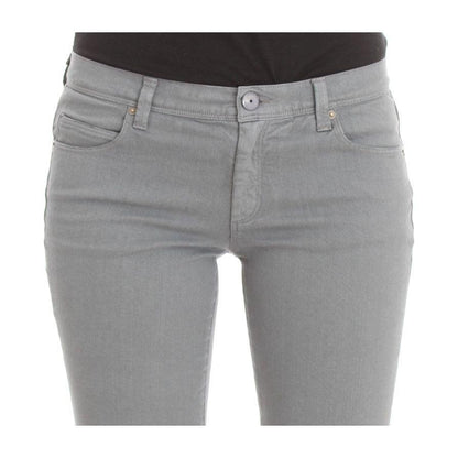 Ermanno Scervino Blue Cotton Blend Slim Fit Bootcut Jeans Ermanno Scervino