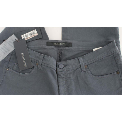 Ermanno Scervino Blue Cotton Blend Slim Fit Bootcut Jeans Ermanno Scervino