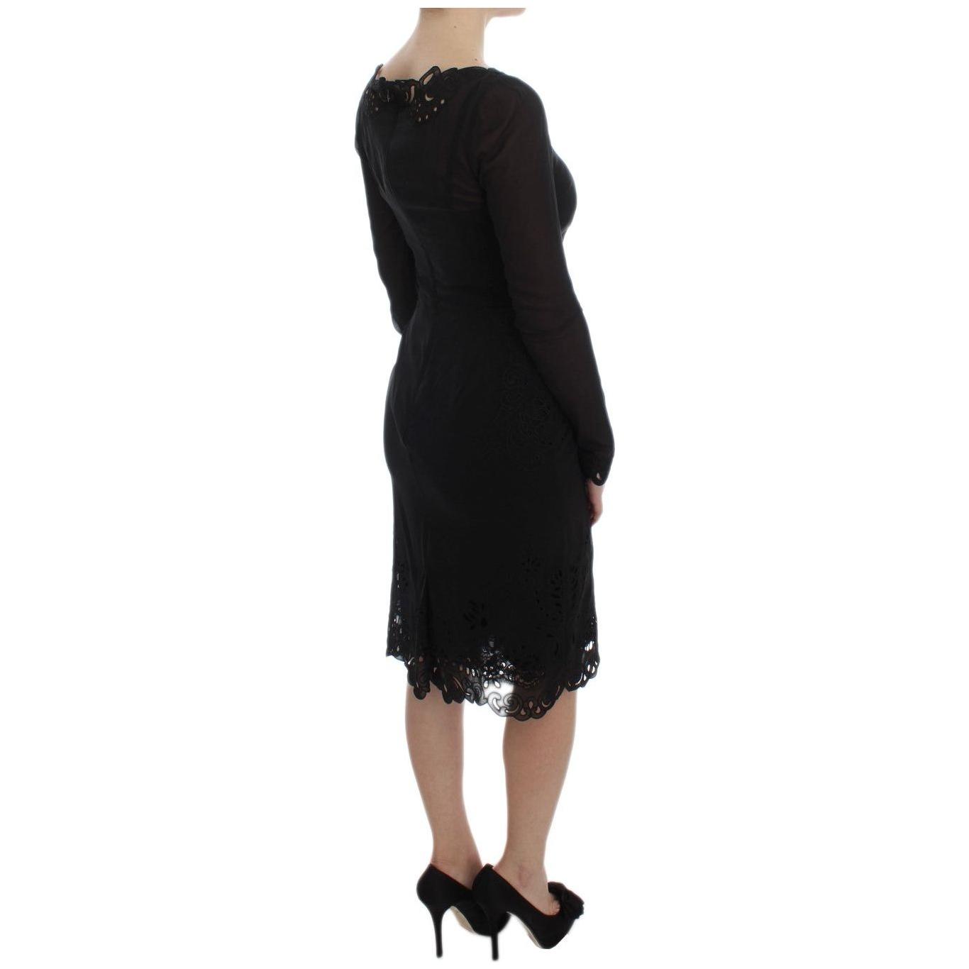 Dolce & Gabbana Black Silk Stretch Sheath Dress