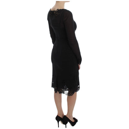 Dolce & Gabbana Black Silk Stretch Sheath Dress