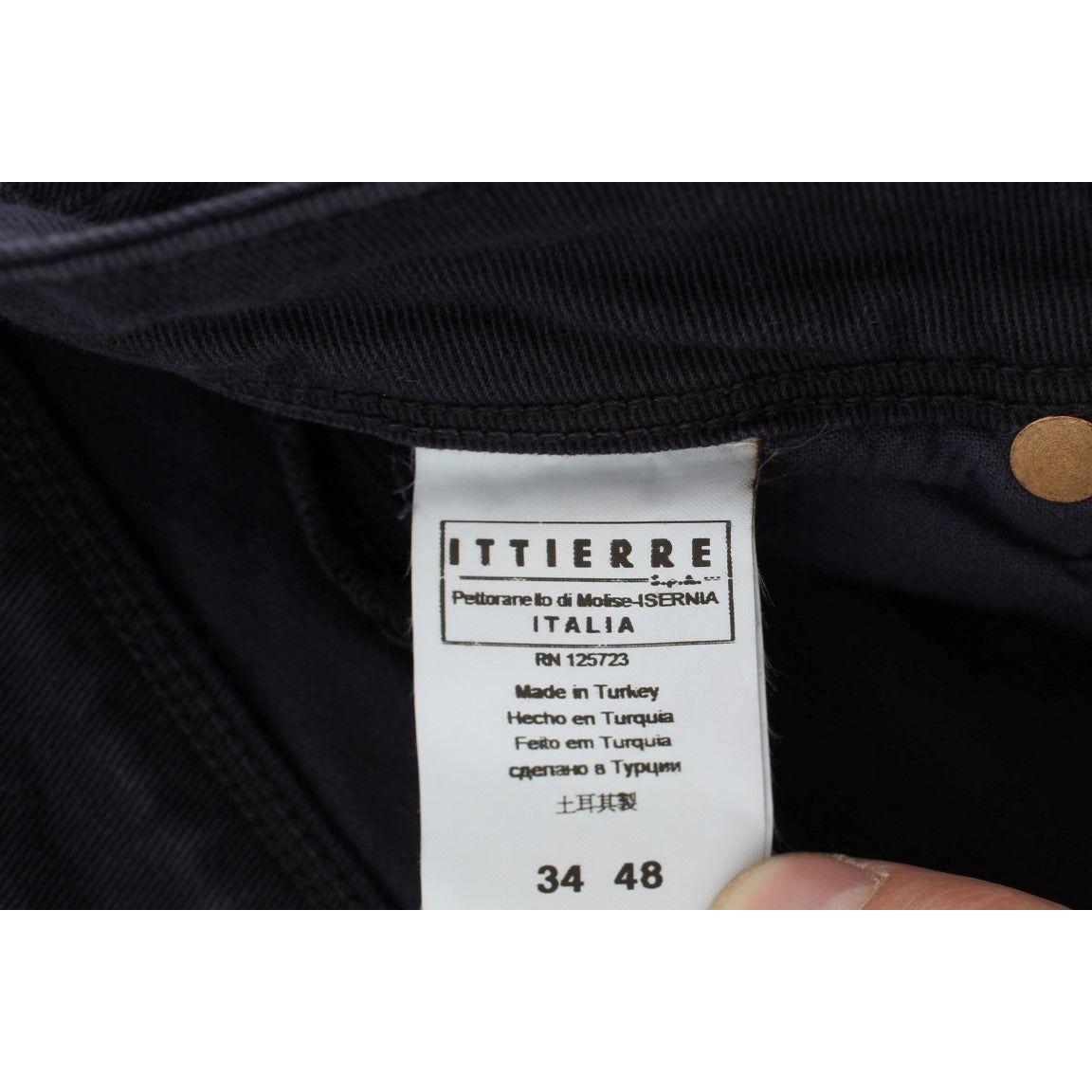 Ermanno Scervino Blue Cotton Blend Casual Fit Pants