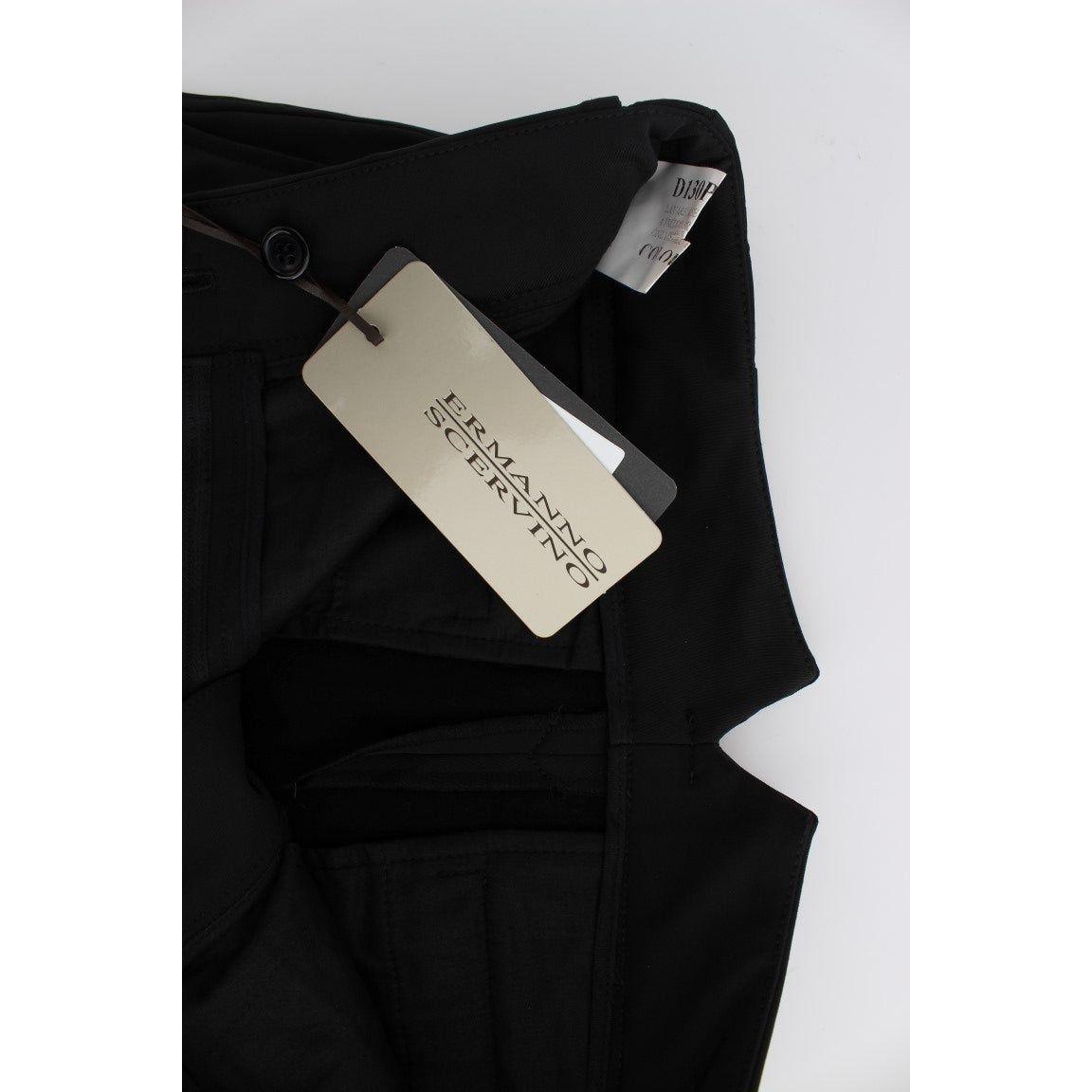 Ermanno Scervino Black Cotton Blend Capri Cropped Pants